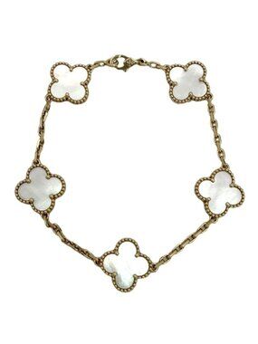 Van Cleef & Arpels Bracelet Vintage Alhambra Gold Mother of Pearl White